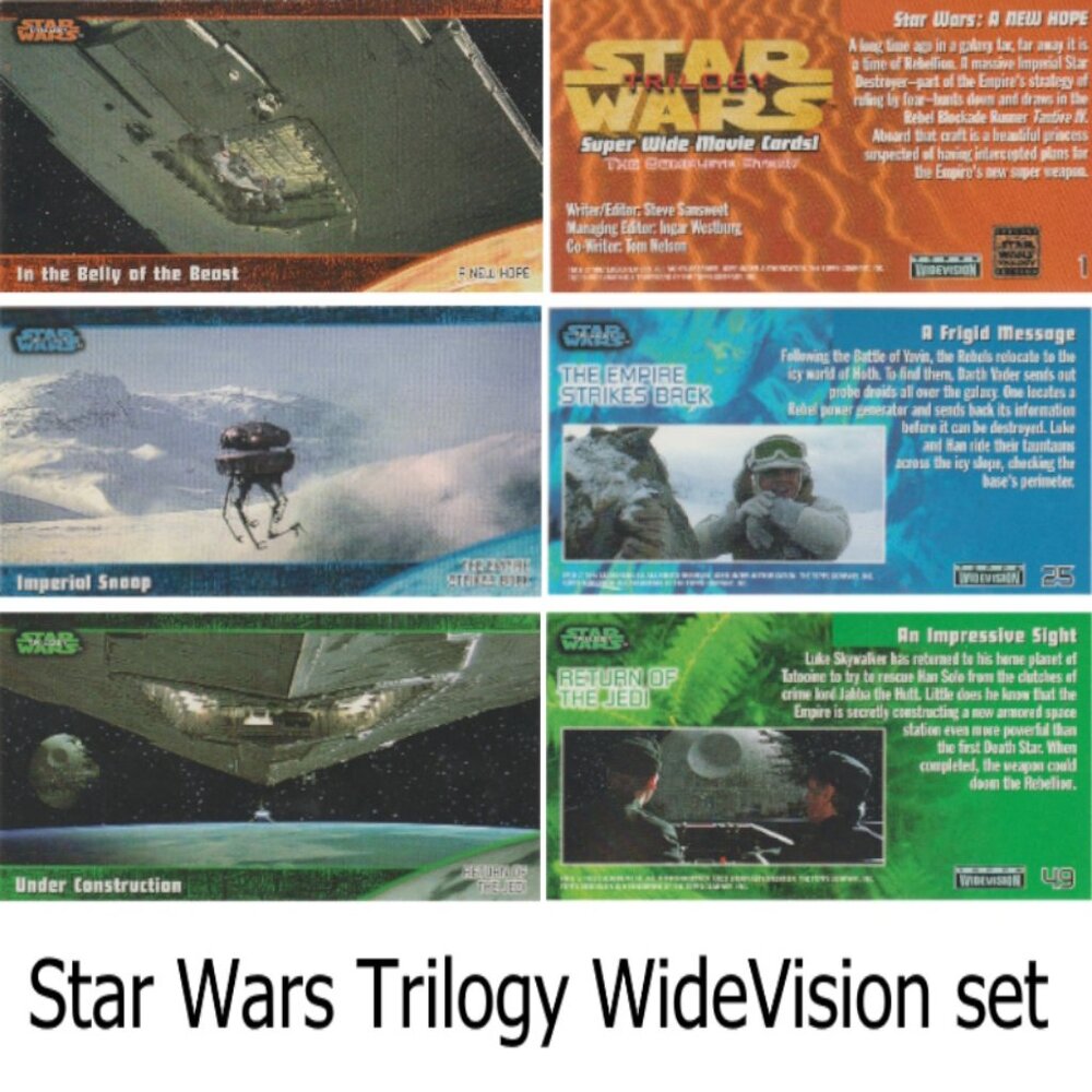 Star Wars Trilogy The Complete Story Super Wide Movie Cards Set Topps 1997